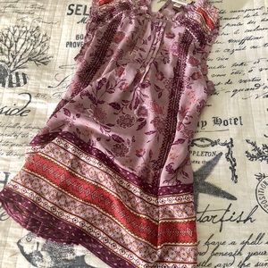 Purple Ruffle Tank Blouse